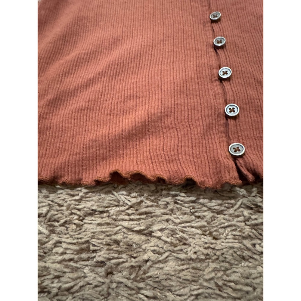 American Eagle Ribbed Button Front Cropped Top Y2… - image 4